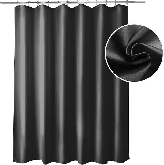 Titanker Fabric Shower Curtain Liner Washable, White Shower Liner Fabric with 2 Magnets