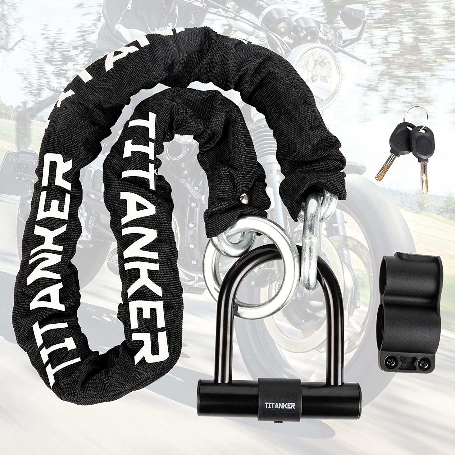 Bike Lock, Sportneer 8mm Thicker Bicycle Chain Lock Heavy Duty