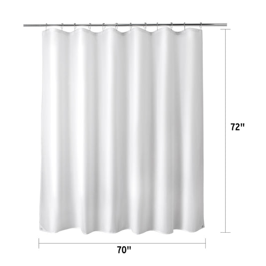 Titanker Fabric Shower Curtain Liner Washable, White Shower Liner Fabric with 2 Magnets