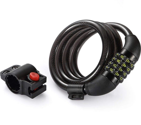 Titanker Bike Lock Cable, Kids Bike Cable Basic Self Coiling Combination Cable Bike Locks, 1/2 Inch Diameter